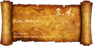 Kun Anett névjegykártya